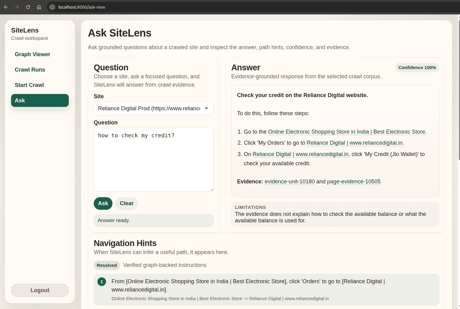 SiteLens screenshot 3